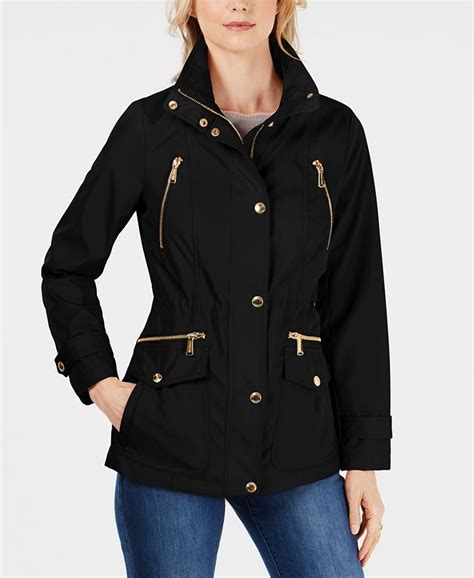 michael kors petite hooded coat wool|Michael Kors anorak raincoat.